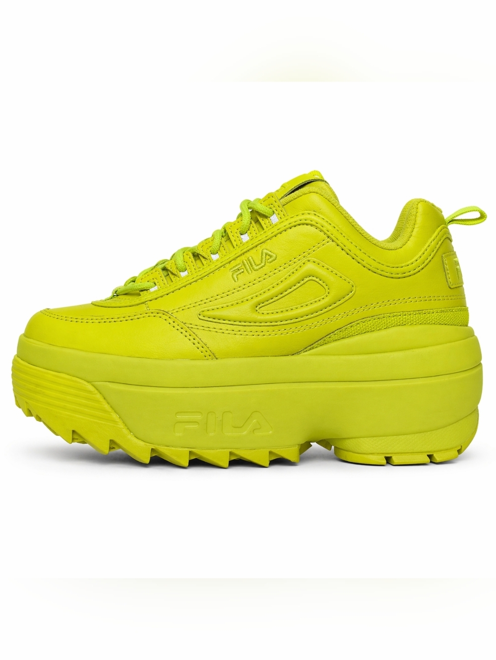 FILA Disruptor II Wedge Platform Sneakers 6.5 Lime Green
